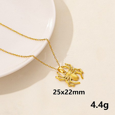 Stainless Steel Insect Spider Pendant Necklace Unisex Jewelry TG2584-10-1