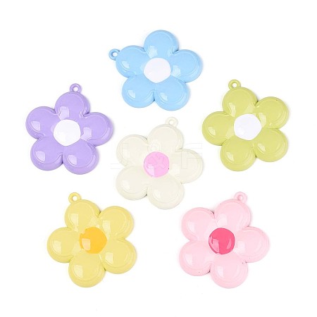 Spray Painted Alloy and Enamel Big Pendants PALLOY-T092-80M-1