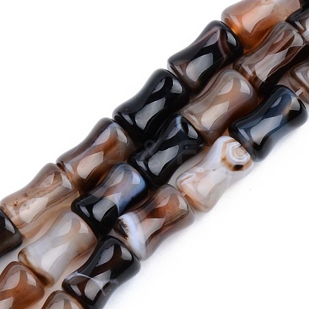 Natural Banded Agate/Striped Agate Beads Strands G-S359-120-1