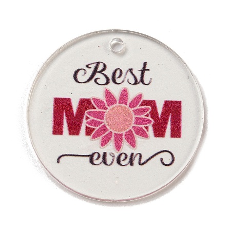 Mother's Day Opaque Acrylic Pendants BACR-C001-02E-1