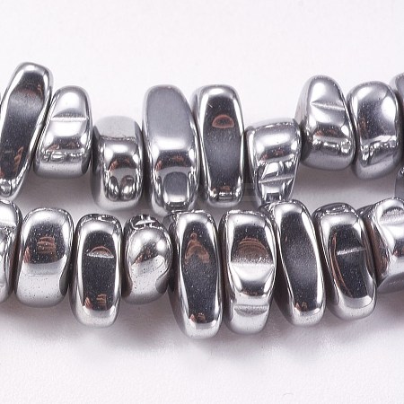 Electroplated Non-magnetic Synthetic Hematite Beads Strands X-G-P367-G08-1