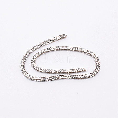 Colored Glaze Rhinestones Flexible Tube Synthetic Rubber Cord FIND-WH0091-02B-1