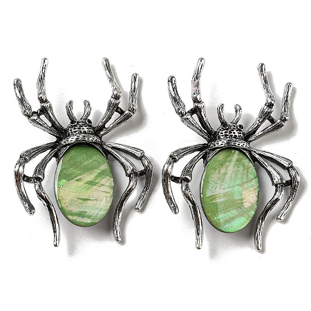 Dual-use Items Alloy Pave Dyed Shell Spider Brooch JEWB-C026-04G-AS-1