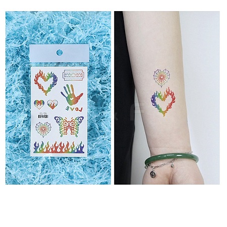 Pride Rainbow Flag Removable Temporary Tattoos Paper Stickers PW-WG41952-15-1