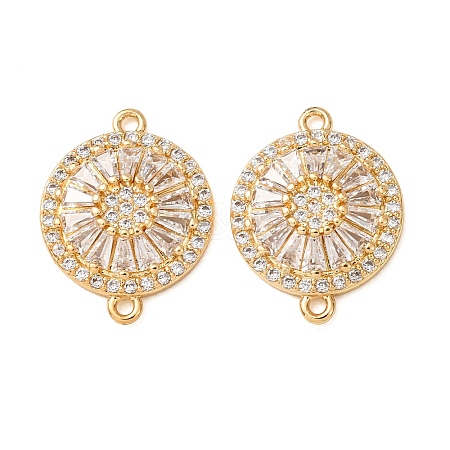 Brass Pave Clear Cubic Zirconia Connector Charms CU-CBA4579-06G-A-1
