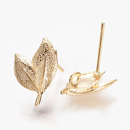 Brass Ear Stud Findings X-KK-S336-27G-1