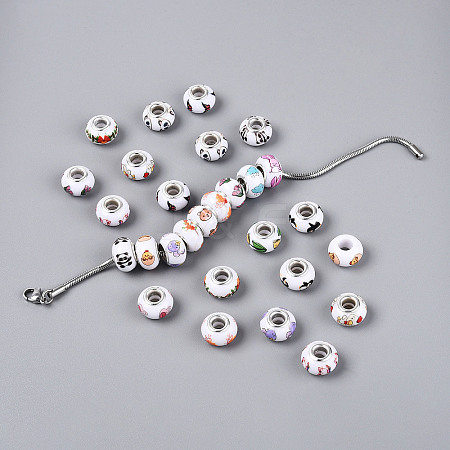 Opaque Resin European Beads RPDL-T004-01M-1