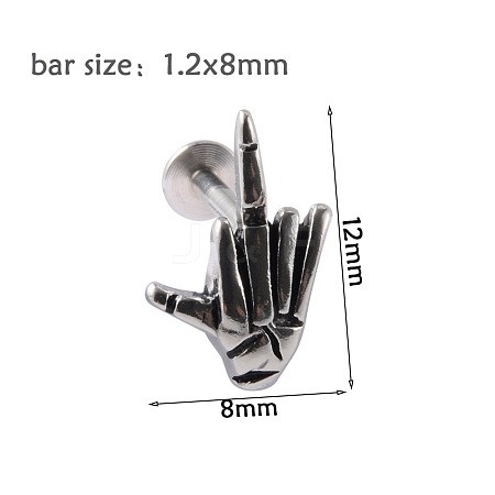 304 Stainless Steel Threadless Labret Stud WGB29A4-09-1