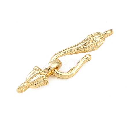 Brass Hook Clasps KK-Z132-14G-1