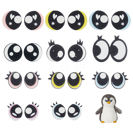 44 Pairs 11 Styles Felt Craft Doll Eye FIND-PH0025-56-1