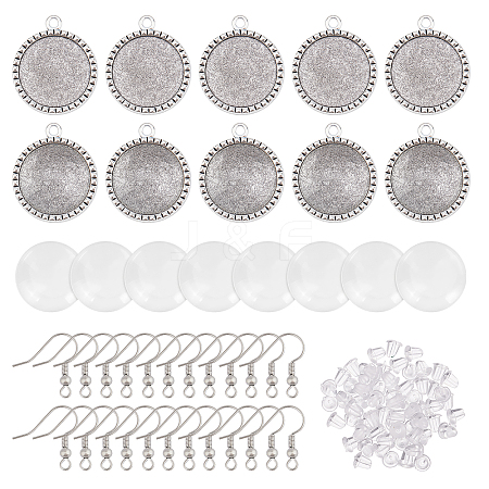 ARRICRAFT DIY 25 Pair Half Round Earring Making Kits DIY-AR0001-34-1