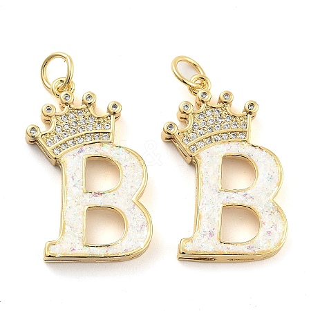 Brass Micro Pave Clear Cubic Zirconia Pendants KK-G498-01B-02-1