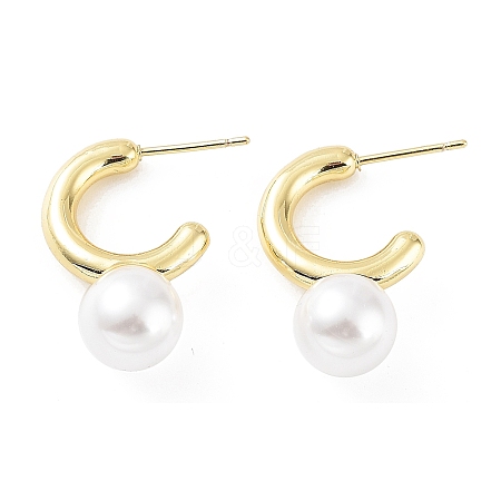 Rack Plating Brass Stud Earrings for Women LS-KK-Z038-15G-1