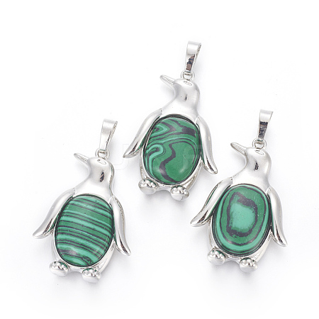 Synthetic Malachite Pendants G-L512-A20-1