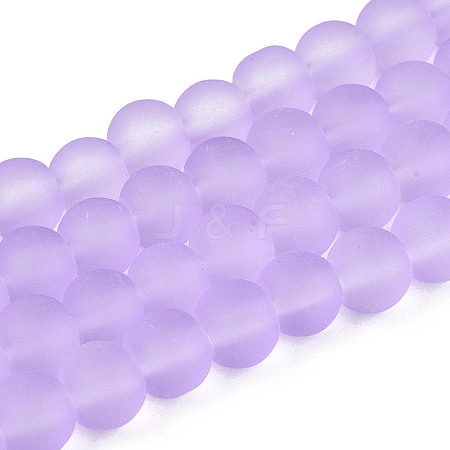Baking Paint Transparent Glass Bead Strands GLAA-S031-6mm-25-1
