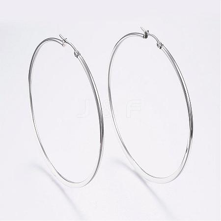 304 Stainless Steel Big Hoop Earrings EJEW-F105-13P-1