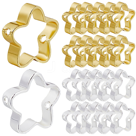 100Pcs 2 Colors Rack Plating Brass Bead Frames KK-SP0002-25-1