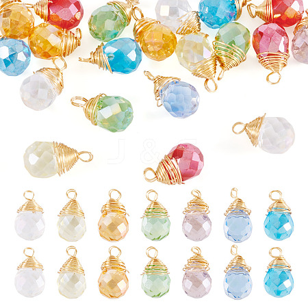 20Pcs Glass Pendants PALLOY-TA00240-1