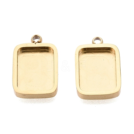 304 Stainless Steel Pendant Cabochon Component STAS-Q113-19B-G-1