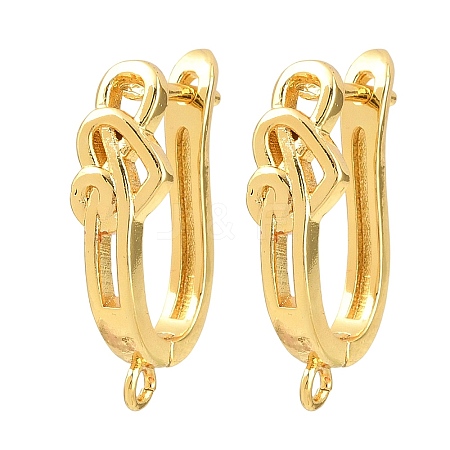 Brass Hoop Earring Findings KK-K340-36G-1
