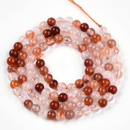 Natural Red Quartz Beads Strands G-T140-4mm-01-1