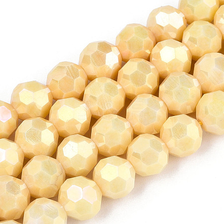 Anti-Tarnish Electroplate Glass Beads Strands EGLA-T021-10mm-15-13-1