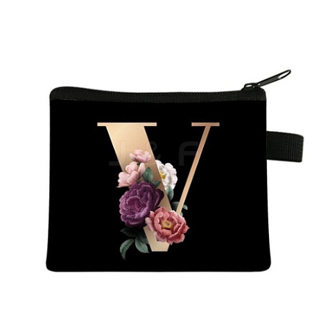 Initial Letter with Flower Cosmetic Bag PW-WG1F7F6-19-1