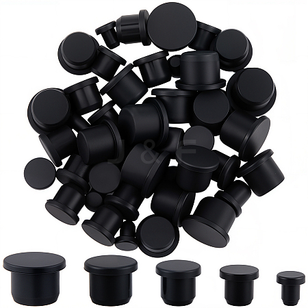 50Pcs 5 Styles Silicone Hole Plugs AJEW-GF0011-62D-1