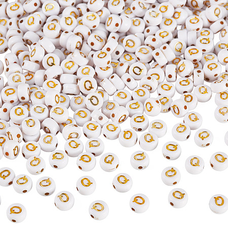500Pcs Plating Acrylic Beads PACR-TADJ0001-01Q-1