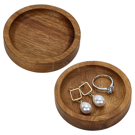 Flat Round Wood Jewelry Plate DJEW-WH0027-06A-1