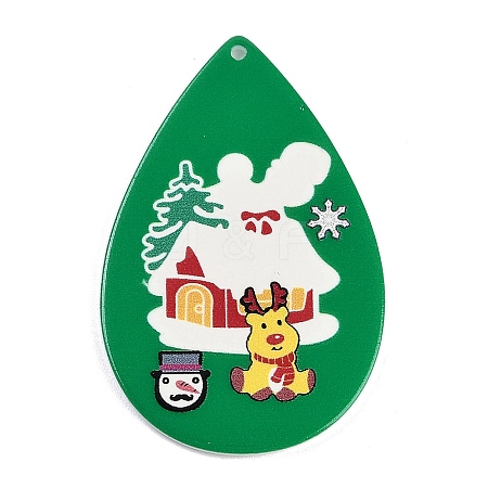 Christmas Theme Acrylic Pendants OACR-Q100-07B-1