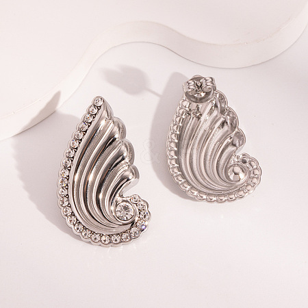 Elegant 304 Stainless Steel Wing Stud Earrings ZS1121-2-1