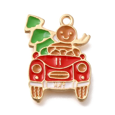 Christmas Theme Alloy Enamel Pendants ENAM-Q509-02KCG-15-1