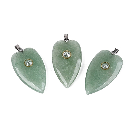 Natural Green Aventurine Pendants G-Q601-47F-1