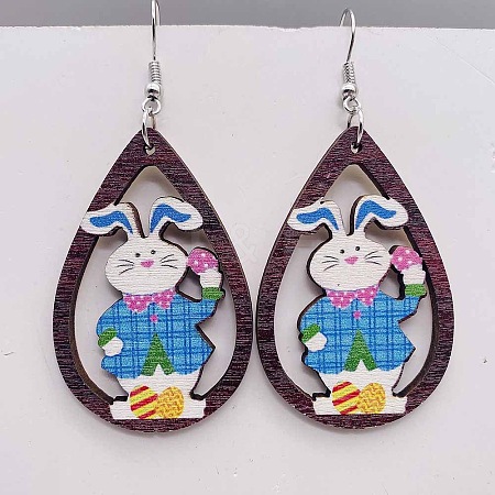 Easter Wood Dangle Earrings FS-WG65A0D-05-1