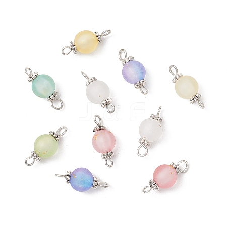 Frosted Transparent Acrylic Round Links Connector Charms PALLOY-JF04172-S-1