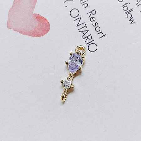 Brass Micro Pave Cubic Zirconia Pendants KK-TAC0010-04G-03-1