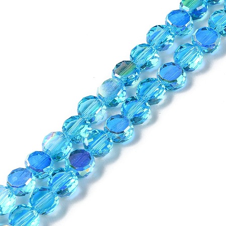 Transparent Electroplate Glass Beads Strands GLAA-Q099-I01-02-1