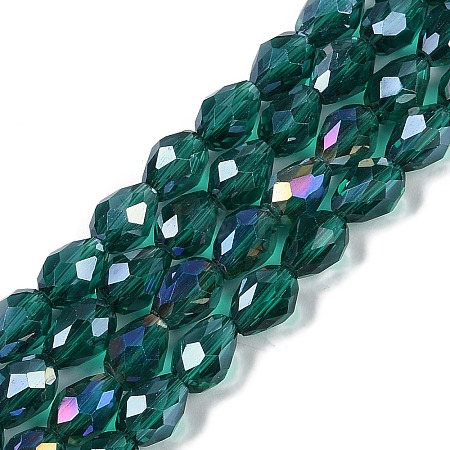 Transparent Electroplate Glass Beads Strands LS-EGLA-N013-T6mm-B24-1