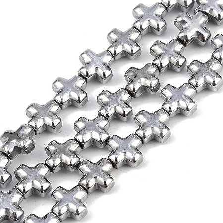 Electroplated Synthetic Non-magnetic Hematite Beads Strands G-K375-E03-01-1