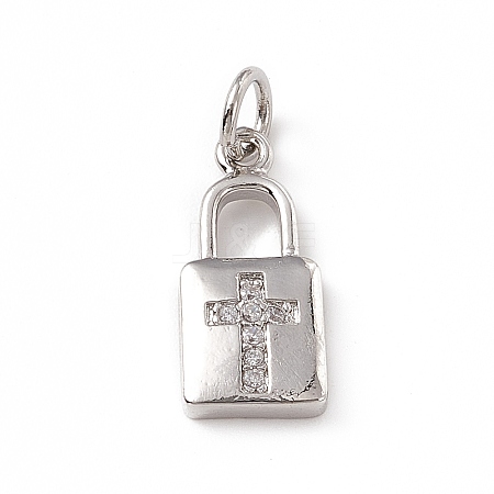 Brass Micro Pave Cubic Zirconia Pendants ZIRC-F132-45P-1