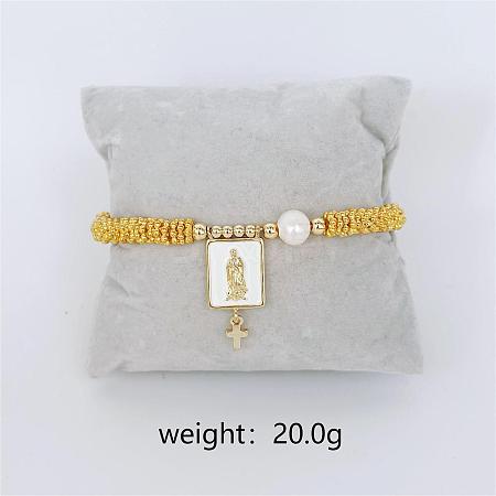 Bohemian Style Brass Rectangle Charm Bracelets FS-WG04134-03-1