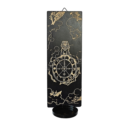 Witchcraft Theme Wall Wooden Candle Mounted Holder PW-WGA318B-03-1