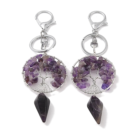 Natural Amethyst Keychain KEYC-K022-01P-11-1