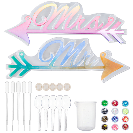 Mrs & Mr Doorplate Silicone Molds Kits DIY-OC0003-11-1
