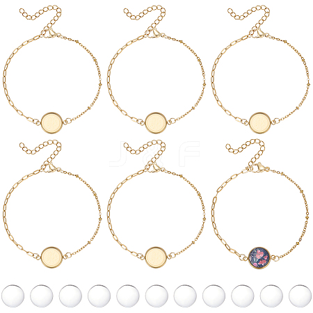16Pcs 304 Stainless Steel Paperclip Chain Satellite Chain Bracelet Making BJEW-SP0001-32B-1