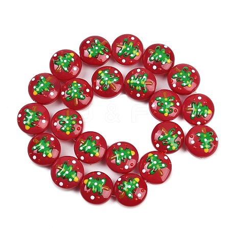 Christmas Handmade Lampwork Enamel Beads X1-LAMP-C020-03G-1