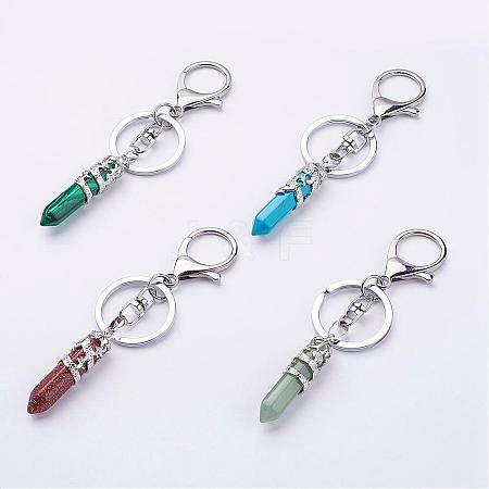 Mixed Stone Pointed Keychain KEYC-P032-F-1