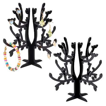 Opaque Acrylic Earring Display Tree Stands ODIS-WH0025-117-1