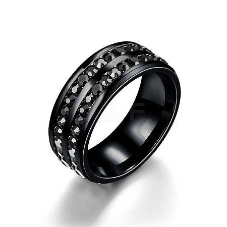 201 Stainless Steel Rhinestone Finger Ring FS-WGE7DD5-07-1